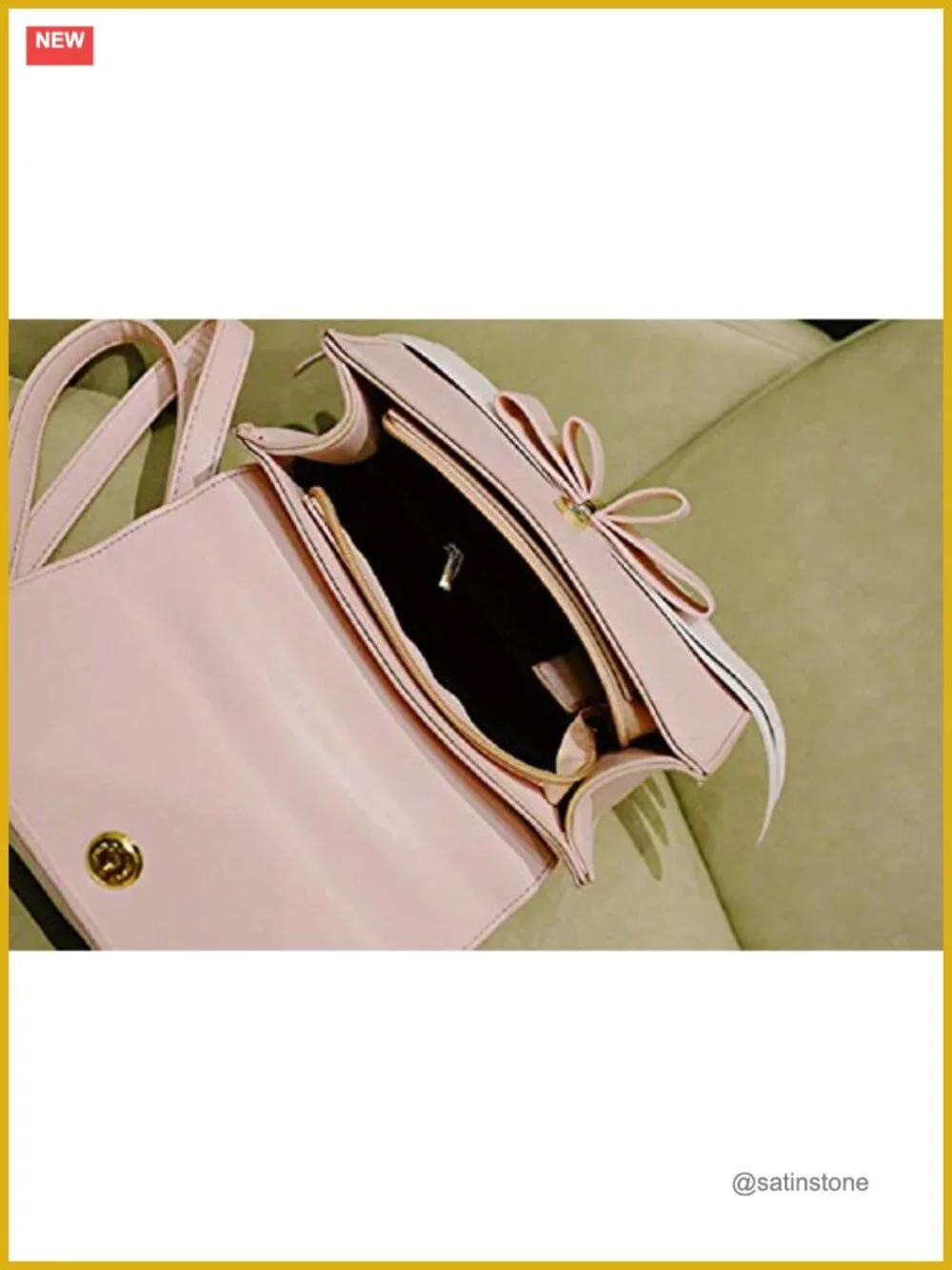 Kawaii Wing Bow Design PU Leather Crossbody Shoulder Bag Satchel Handbag